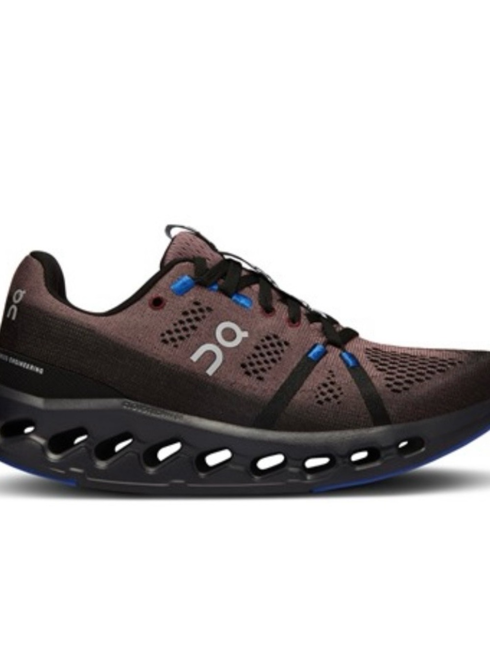 On Cloud Cloudsurfer road running shoes Boack and Purple with blue  size 7.5